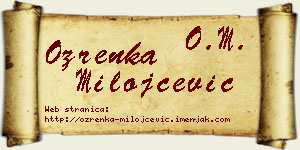 Ozrenka Milojčević vizit kartica